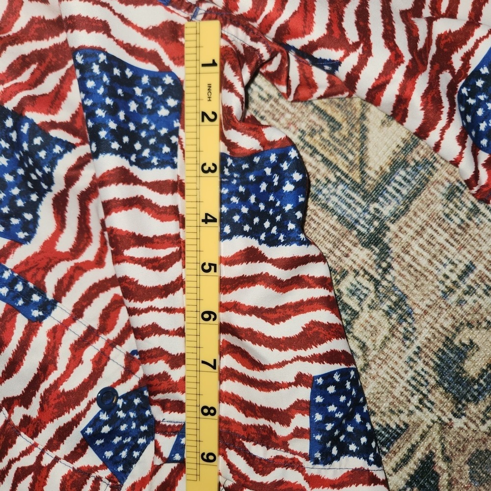 Cabela's‎ Mens L Red Blue American Flag Patriotic Cargo Board Short Swim Trunk L - Picture 3 of 7